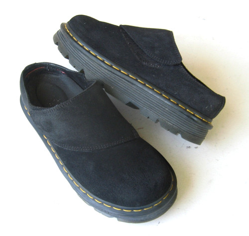 Dr. Martens Zebzag Mule Womens 10 Black Suede Platform Shoes Clog