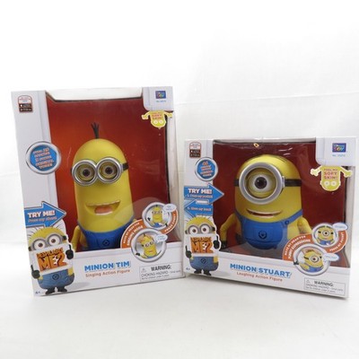 Minion Tim Singing Action Figure & Stuart Laughing Action Figure Despicable Me 2