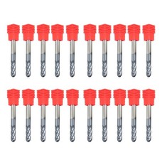 20 Pack 4 Flute Ball Nose Carbide End Mill 3/4" Cut Length -Tialn Coated 1/4"