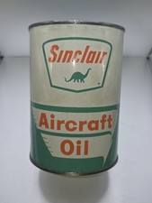 Motor oil Qt can sinclair aircraft crimp seam empty nice can
