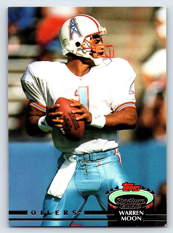 Warren Moon #120 Football Cards 1992 Stadium Club trading card — raw and PSA graded price guide