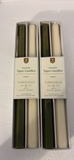 Threshold Studio McGee 2x4-Pack Tapered Candles Unscented Green  Ivory Bulk Lot