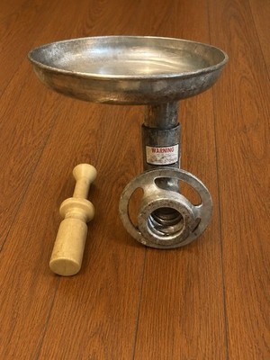 Genuine Hobart Meat Grinder Feed Pan Bowl Wrench Ring & Plastic Stomper OEM Set