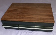 Vintage Faux Wooden 3 Drawer Cassette Tape Holder Storage Cabinet Case Holds 36