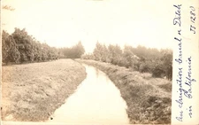 California Orchard Irrigation Canal RPPC Velox Real Photo Postcard Vintage