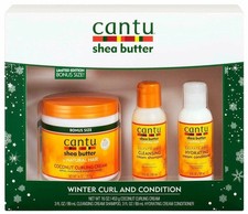 Cantu Ltd Edition Winter Curl and Condition Set w Bonus Sz Curl Cream 16 oz NEW