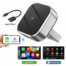 Car Wireless Carplay & Android Auto Adapter Converter Wired to Wireless Dongle
