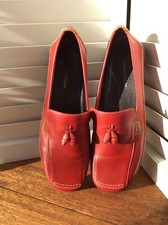 Naturalizer Women's Leather Loafers Size 9WW Brick Two-tone Made in Brazil, Nice