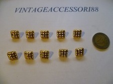 10 BOTTONI RETE QUADRATO METALLO COLOR ORO LUCIDO 1,2 CM SARTORIA CAMICETTA