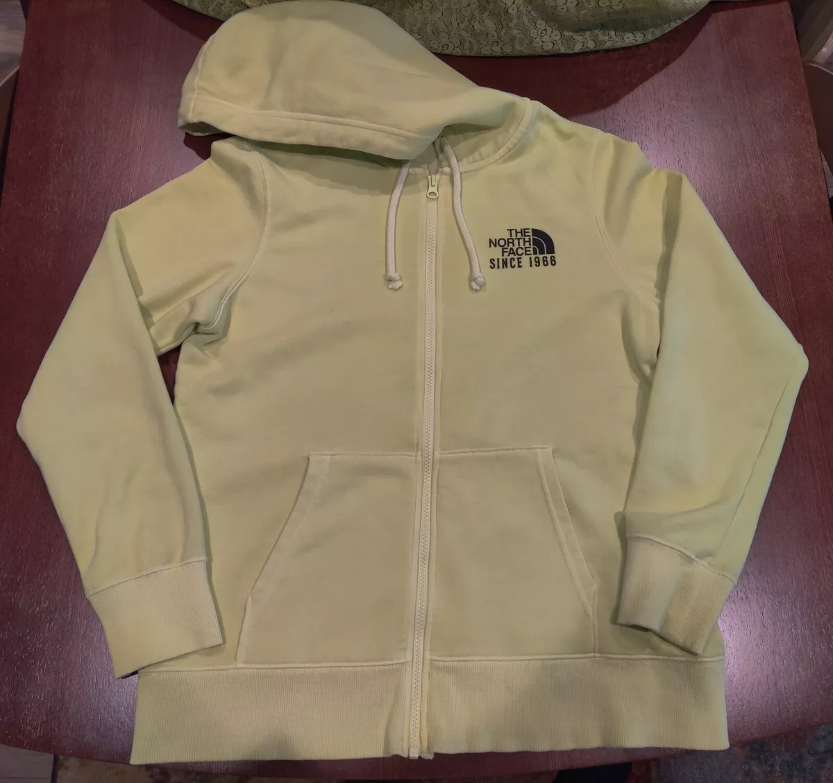 Women s The North Face Lime Green Zip Up Hoodie eBay