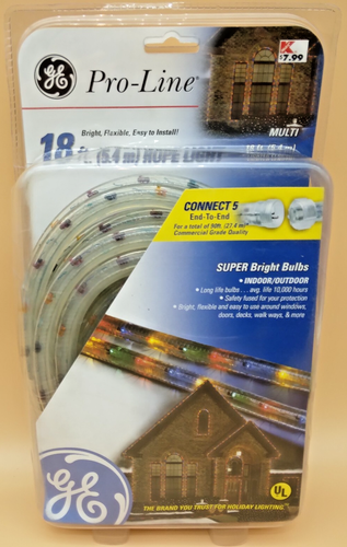 18ft Pro-Line GE Multicolored Rope Light Commercial Grade Indoor ...