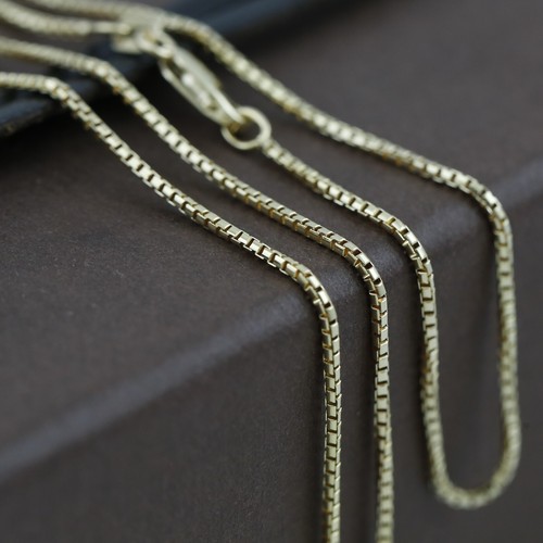 Cadena genuina de oro amarillo liso de 9 quilates 42 cm hecha en Italia - Imagen 7 de 7