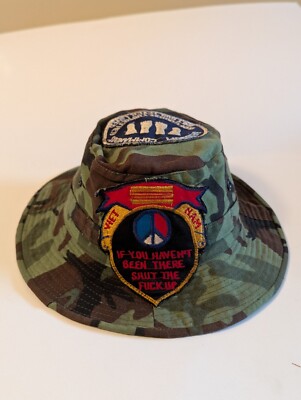 Vietnam War ARVN Camo Boonie Hat with 3 Patches - Size 59 - Minty
