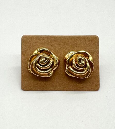 Ohrstecker 14 Karat Gelbgold poliert Rose/Blume - Bild 9 von 11