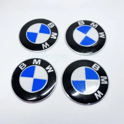 4 x 56mm Für BMW Auto Logo Nabenkappen Silikon Felgen Emblem Radkappen Aufkleber - Bild 1 von 4