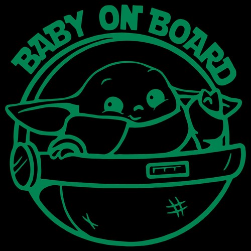 6" BABY ON BOARD YODA Vinyl Decal Sticker Car Window Laptop Star Wars Skywalker - Picture 12 of 24