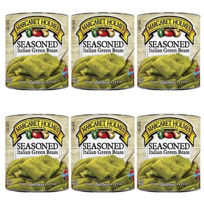 6 Pack Margaret Holmes Seasoned Italian Green Beans Gluten Free Can 27 oz Canned