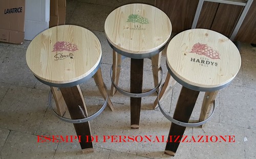 SGABELLO tavolo botte rovere 48 CM barriques - Picture 2 of 3