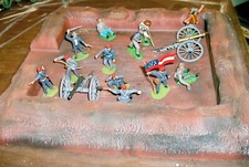 CIVIL WAR CONFEDERATE 2 GUN EARTHEN FORT W/CANNONS CREWS 54MM BY IMEX TSSD