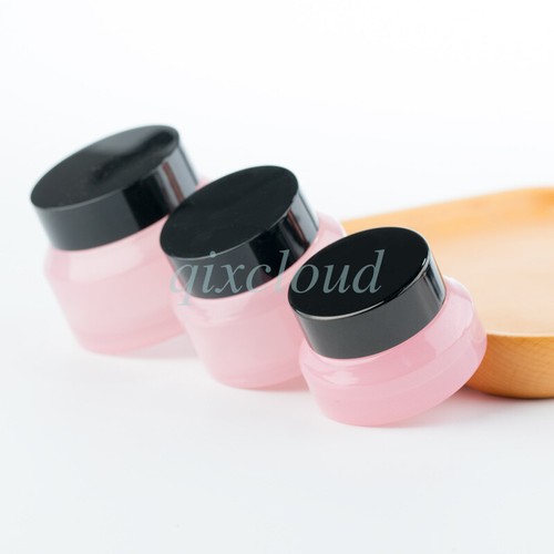 15g 30g 50g Pink Glass Empty Containers Pot Tank Lids Travel Cosmetic Cream Jars - Picture 7 of 12
