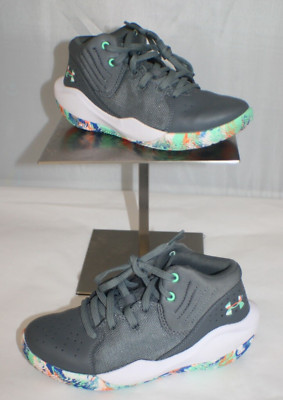 Under Armour Boys Gray Grade School UA Jet '21 Basketball Shoes 3024795 Sz 2Y