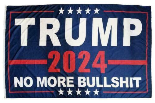 Trump 2024 No More BS flag 6X10 HUGE President Trump Flag MAGA USA - Afbeelding 1 van 4