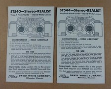 Stereo-Realist Camera ST540 Type A  ST544 Blue Bulb Flash Guides