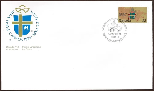 🍁Canada  #1030   "PAPAL VISIT  MONTREAL"   Brand New  1984 Special Event Issue
