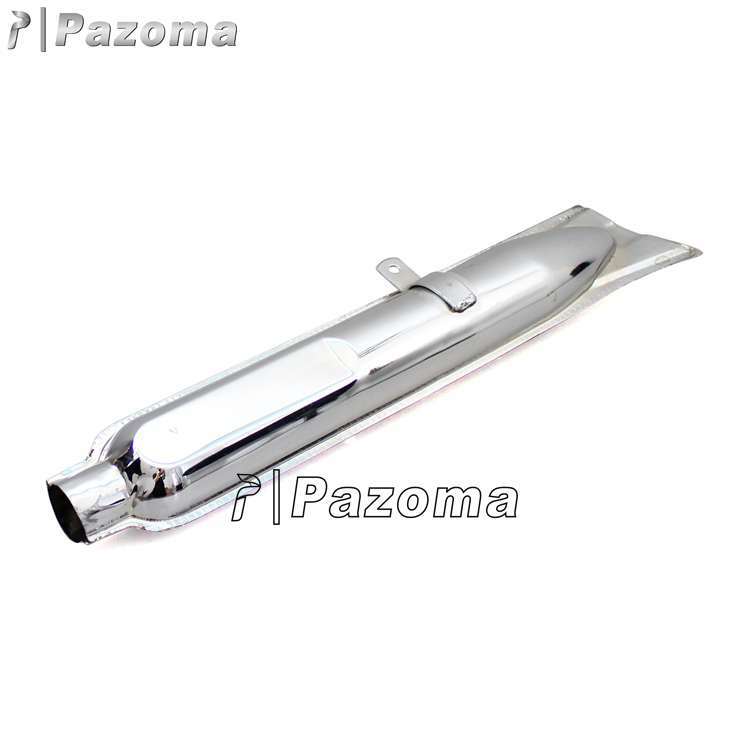 Motorcycle Retro Chrome Fishtail Exhaust Mufflers Rear Pipe For