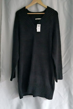 ABERCROMBIE & FITCH LONG-SLEEVE EASY MINI SWEATER DRESS PETITE L BLACK BNWT
