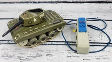Vintage Gama Tin Toy Military Tank Wired Controlled - Parts & Repair