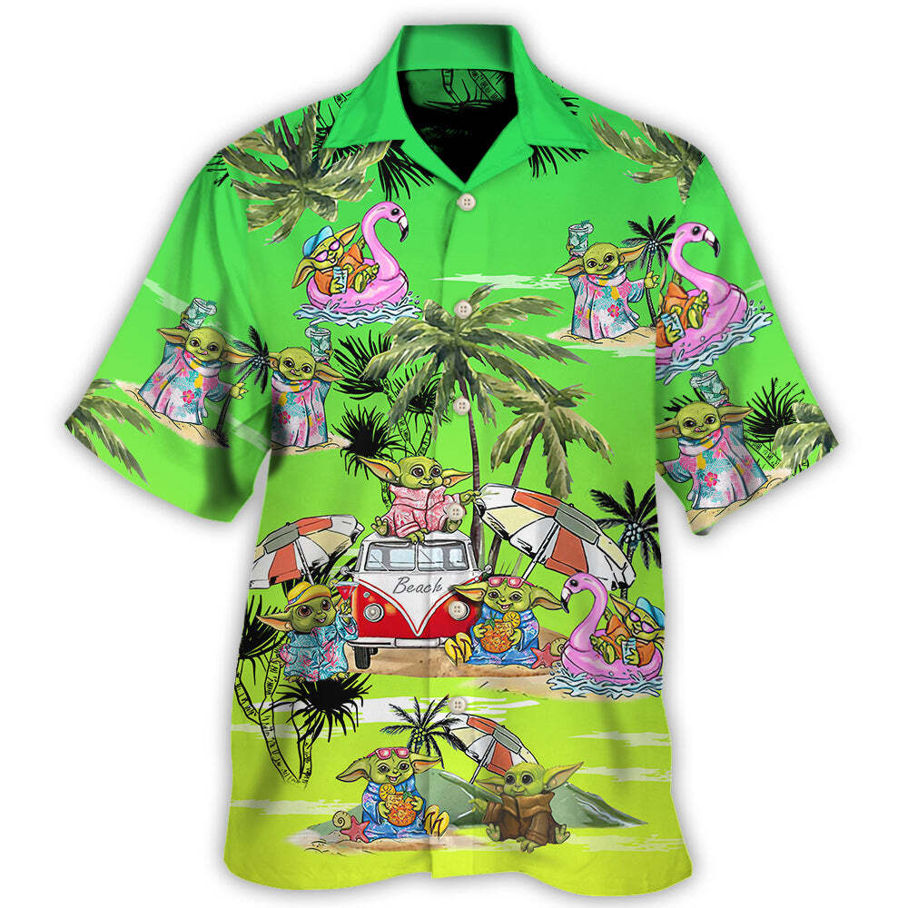 SW Cartoon Baby Yoda Cool   Hawaiian Shirt