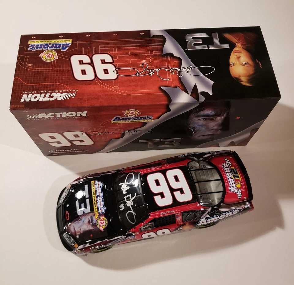 Coche NASCAR Michael Waltrip firmado autógrafo automático escala 1:24 2003 acción #99 T3 Foto 3 de 3