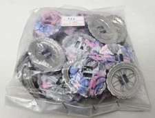 144 Pink Scalloped Metal Western Bolo Slotted Concho Slides Scarf Belt Buckles