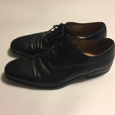 Massimo Emporio Mens 10.5 M Black Leather Cap Toe Oxford  display picture 3