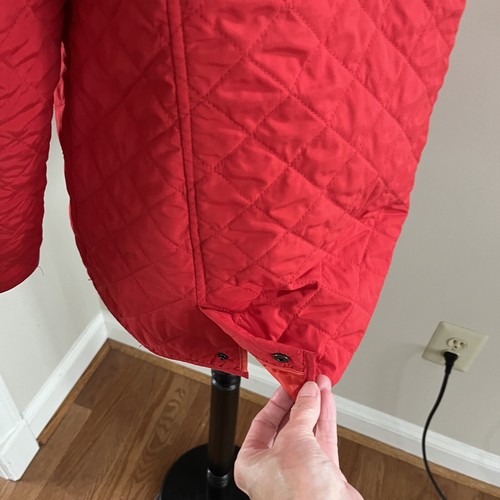 J Jill Quilted Barn Jacket womens S Red Chore Preppy Academia Lightweight - Picture 10 of 13