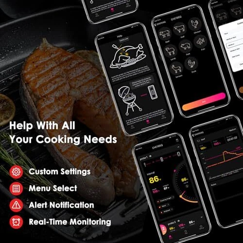 Wireless Meat Thermometer, 800FT Bluetooth Cooking Thermometer, 2 Ultra X-109