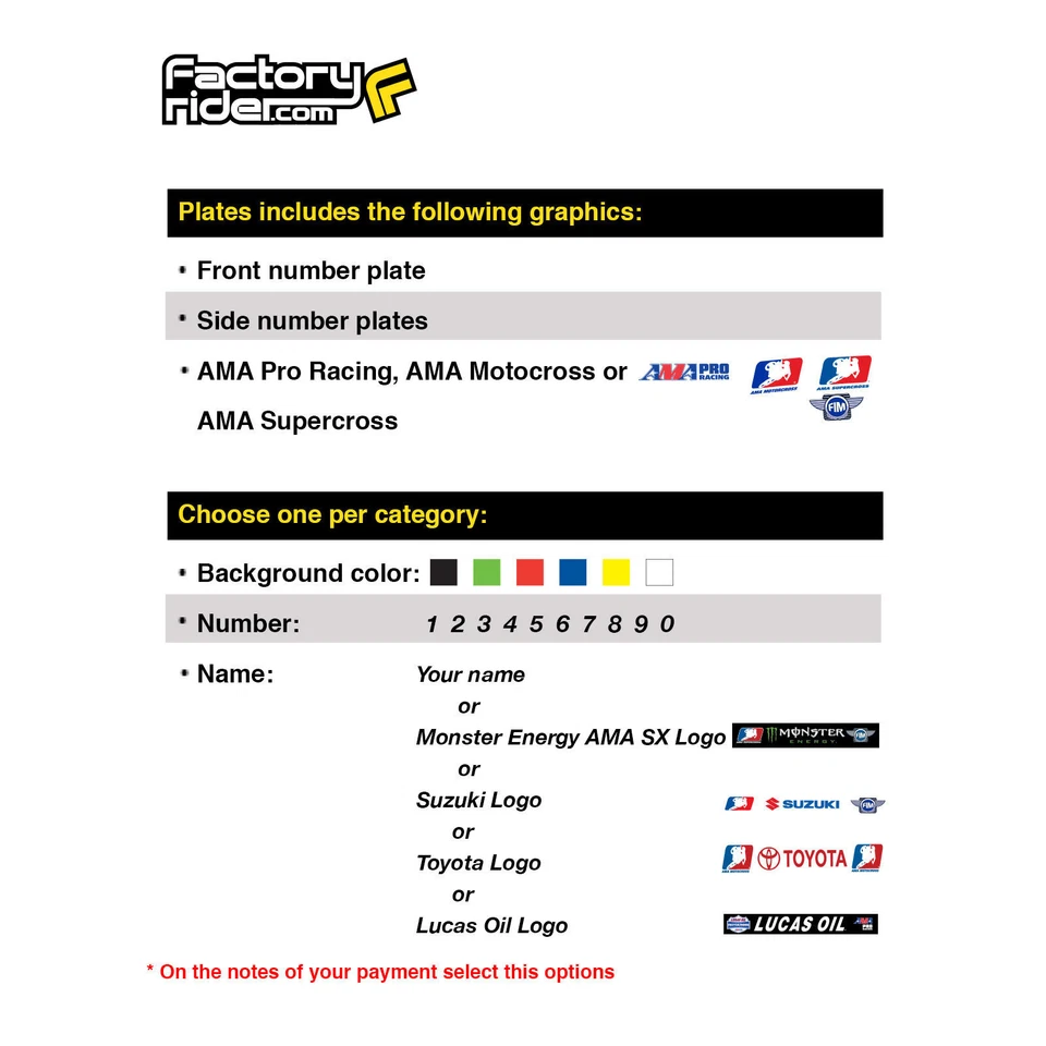 2008-2017 SUZUKI RMZ 450 Yoshimura James Stewart Graphics Kit MSG US PLATE INFO - Image 3 of 3