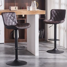 YOUNIKE Bar Stools Set of 2/1,Leather Counter Height Barstools Stools with Back