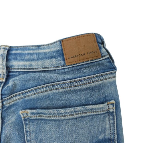 American Eagle Next Level Stretch Hi Rise Jegging Womens 4 Distressed Denim Rip - Picture 7 of 15