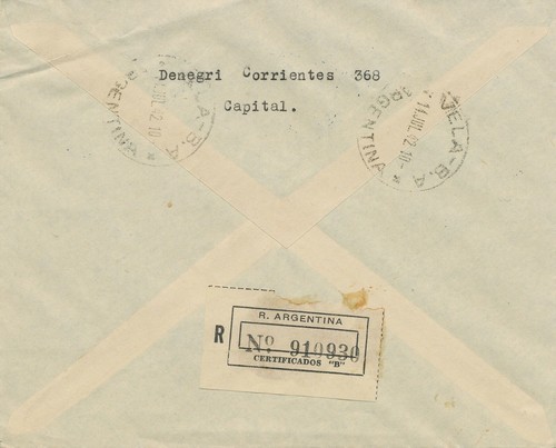 ARGENTINA 1942 5C escritor Estrada bloque de cuatro y sello único FDC VARIEDADES - Imagen 2 de 5