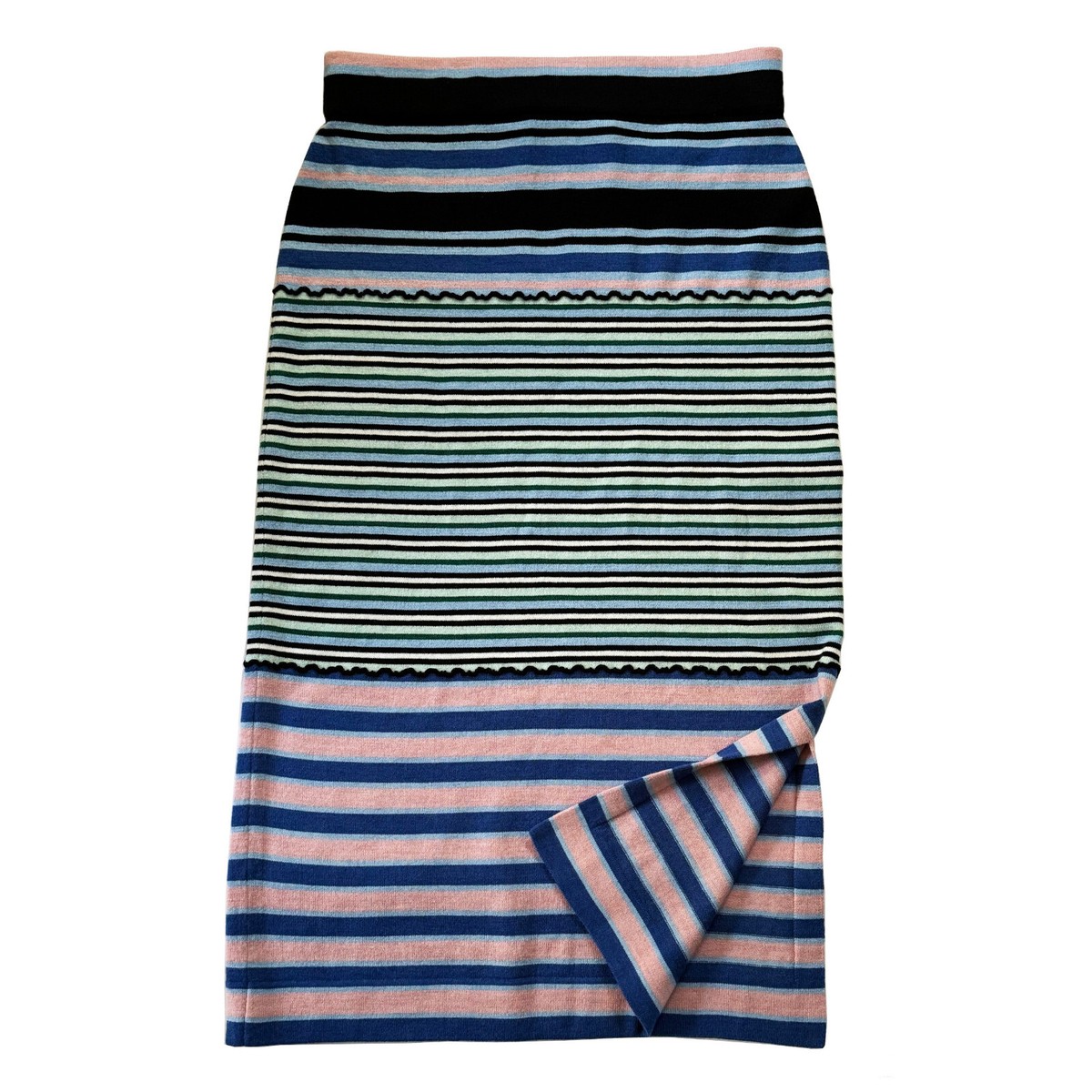 MARNI x UNIQLO Marino Blend Striped Knitted Skirt Straight