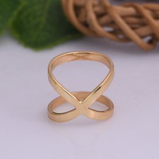 18k Gold Plated 925 Silver Criss Cross Band Ring Valentine Gift For Girlfriend