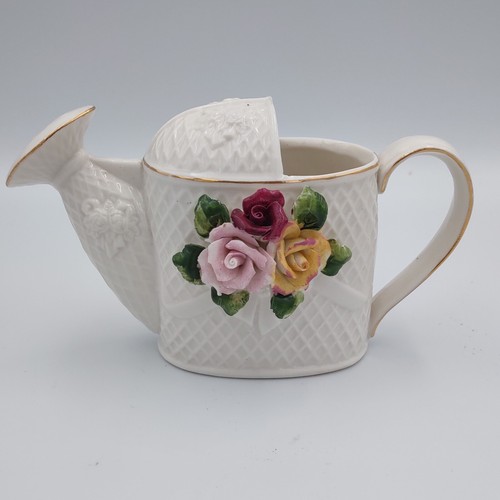Mini annaffiatoio vintage in ceramica Hermitage tricolore 4" - Foto 2 di 8