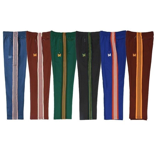Quality Embroidered Needles Track Pants Classic Stripe Trousers - Picture 2 of 48