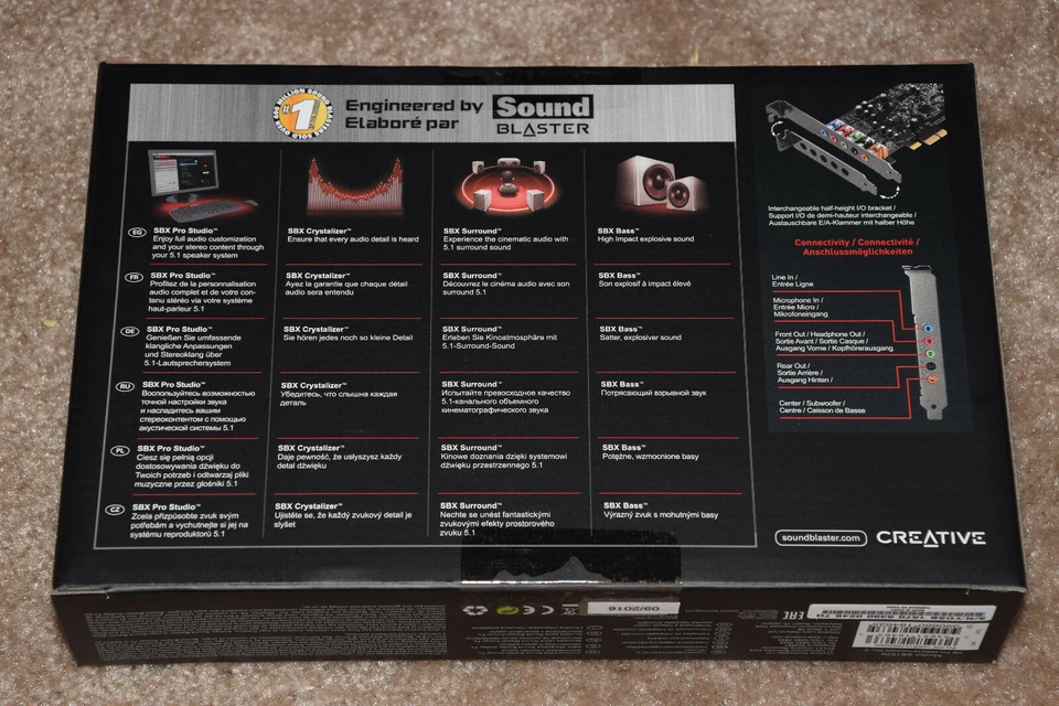 Creative Sound Blaster Audigy FX 5.1 PCIe Audio Card with High Performance Headp - Image 4 of 4