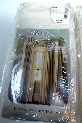 New Kyoto Scarf Valance 42'' by 84'' Polyester Kensington Home Antique Ivory