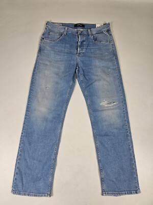 Replay Maijke 573 Bio Straight High Rise Fit denim Jeans Hose Gr 30/30 A2