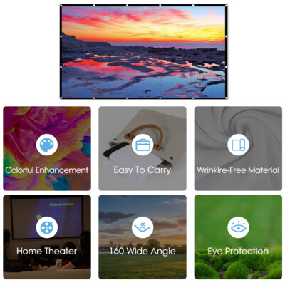120'' 16:9 Beamer Leinwand Präsentationswand Projector Screen 266x150cm
