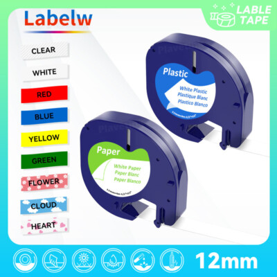 91221 16951 91220 Schriftband 12mmx4m für Dymo Letra Tag Band XM XR LT-100H 100T